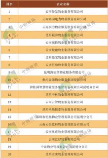 2019昆明物业服务企业综合实力20强发布